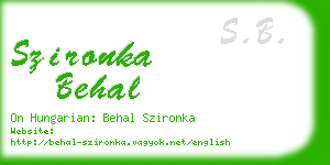 szironka behal business card